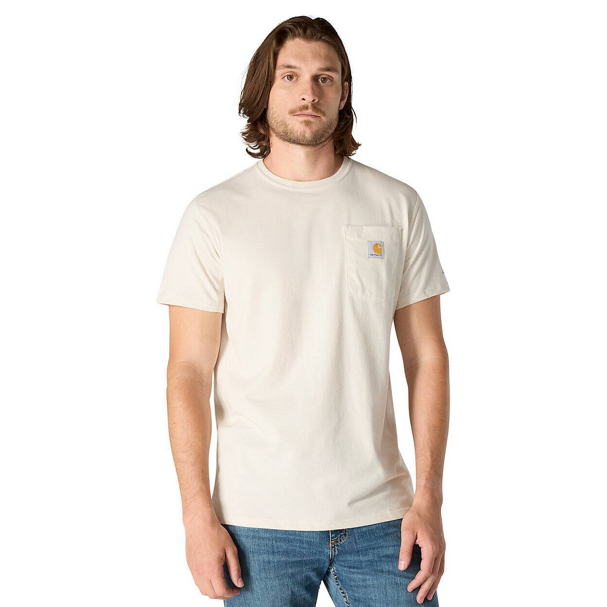 Carhartt Force Relaxed Fit Midweight Short Sleeve Pocket T-Shirt — Malt — front view