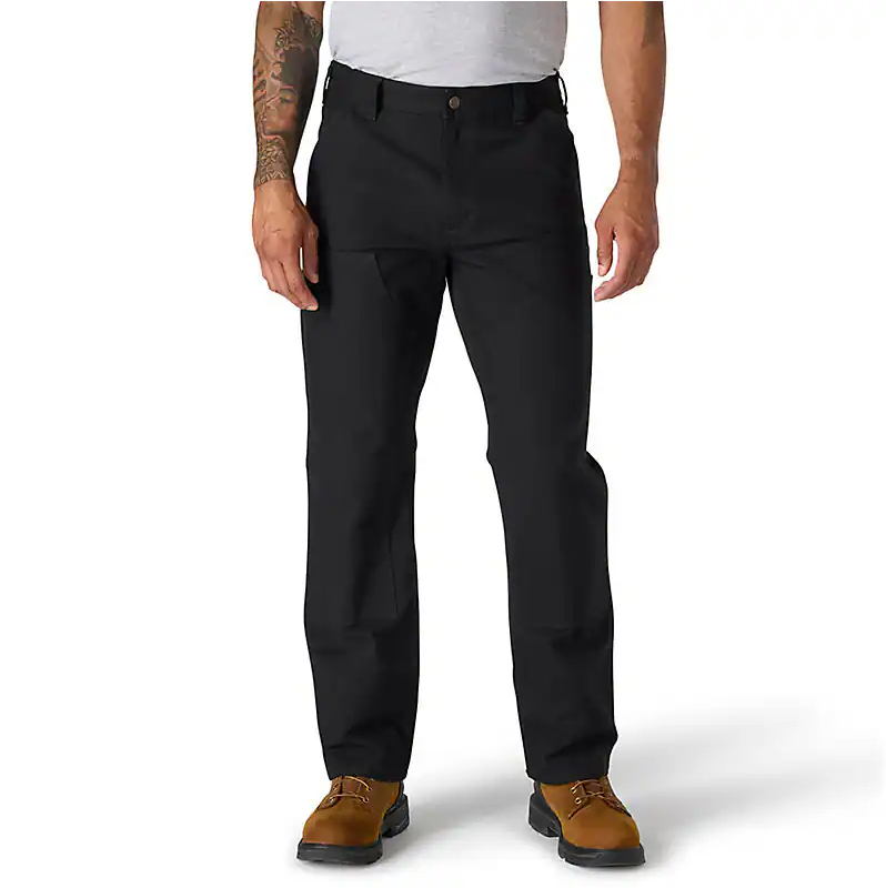 Carhartt Rugged Flex Relaxed Fit Duck Utility Double-Knee Work Pant — Black — front view