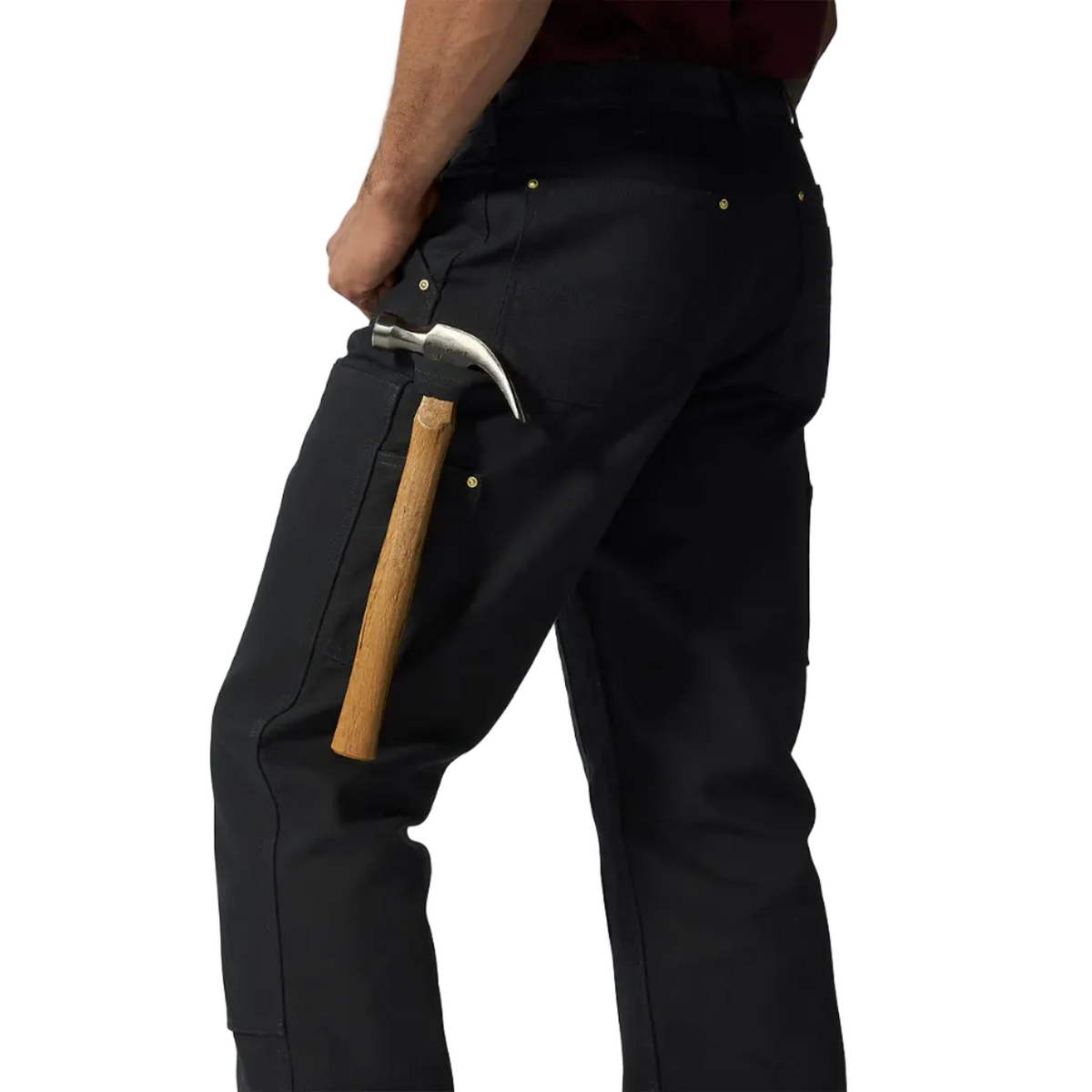 Carhartt B01 Loose Straight Firm Duck Double-Front Dungaree — Black — view 3