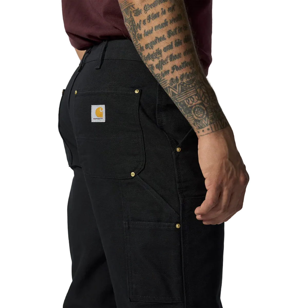 Carhartt B01 Loose Straight Firm Duck Double-Front Dungaree — Black — view 2