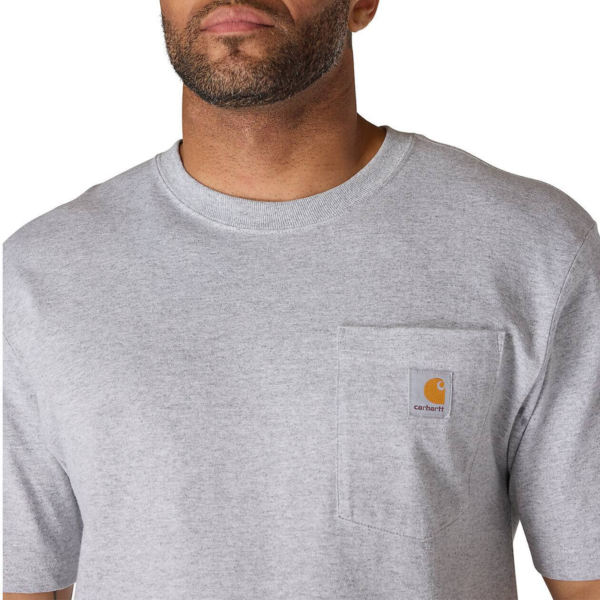 Carhartt Loose Fit Heavyweight Short-Sleeve Pocket Tee — Heather Gray — view 4