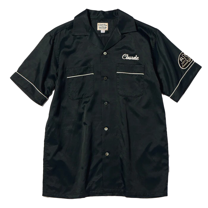Pherrow's Alma Lanes Bowling Shirt — Black — front view