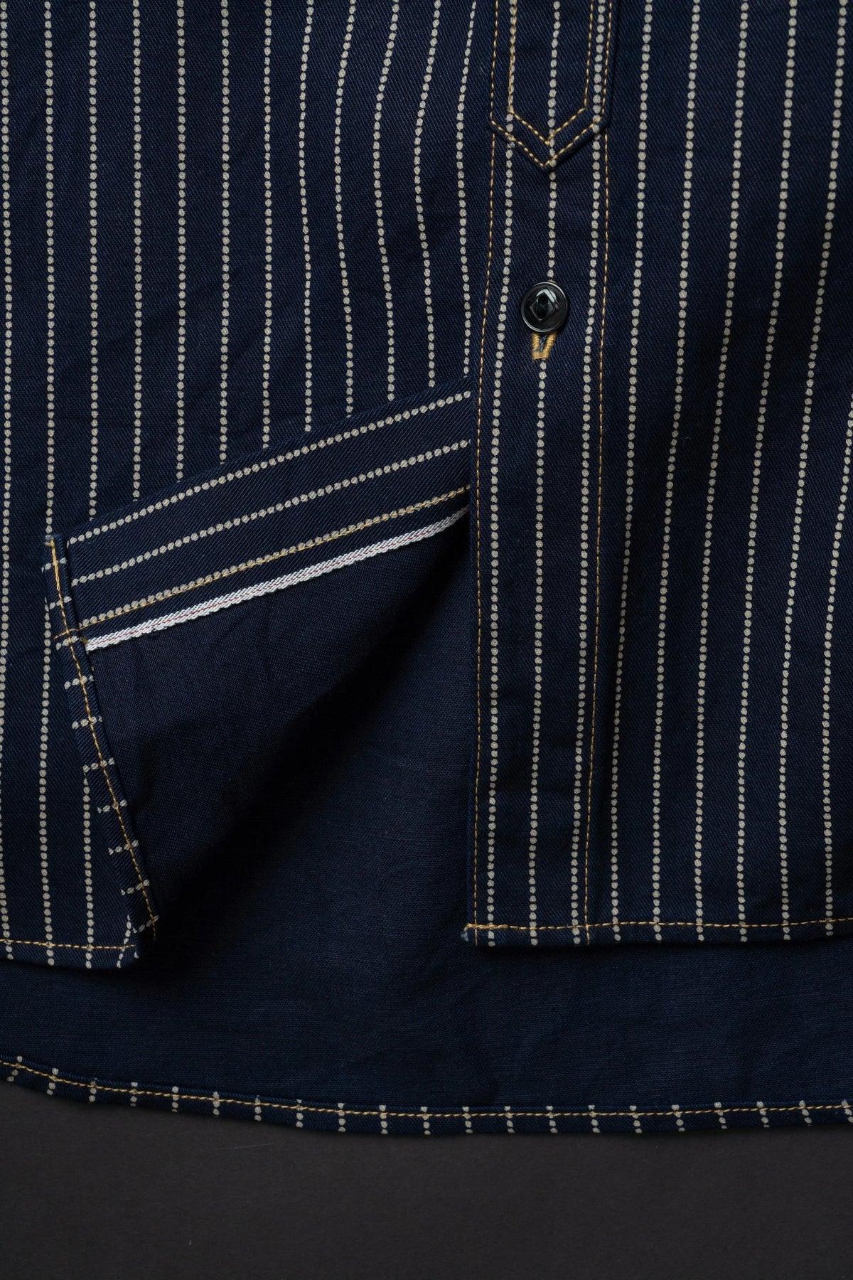 BIG JOHN MS005E (055P) 10oz SELVAGE WORK SHIRT - WABASH
