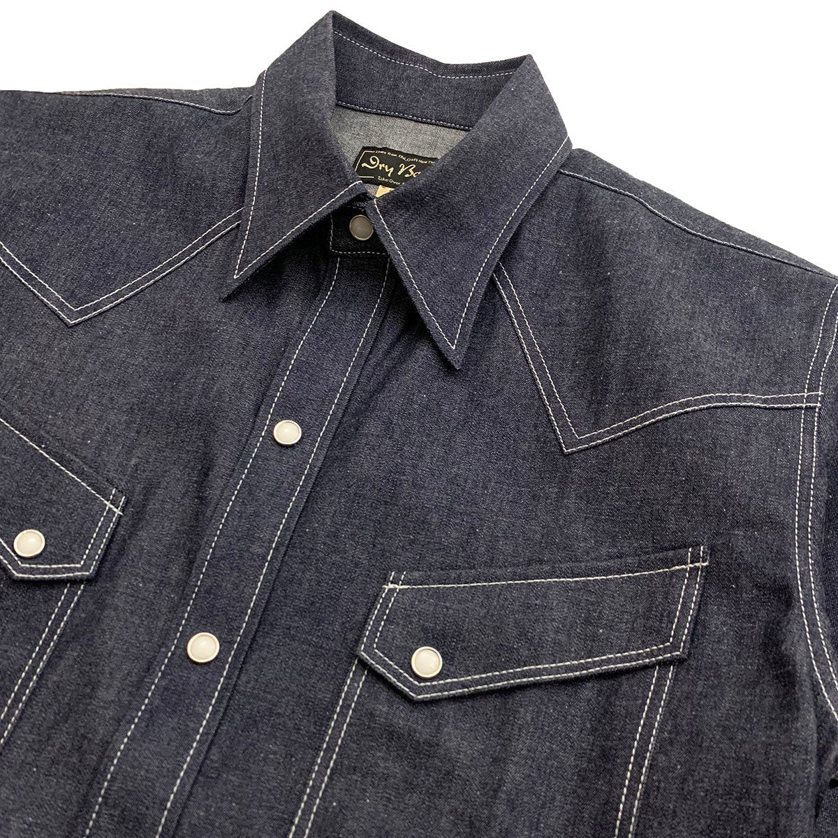 Dry Bones 6.5oz Denim Weatern Shirt — Indigo — view 4