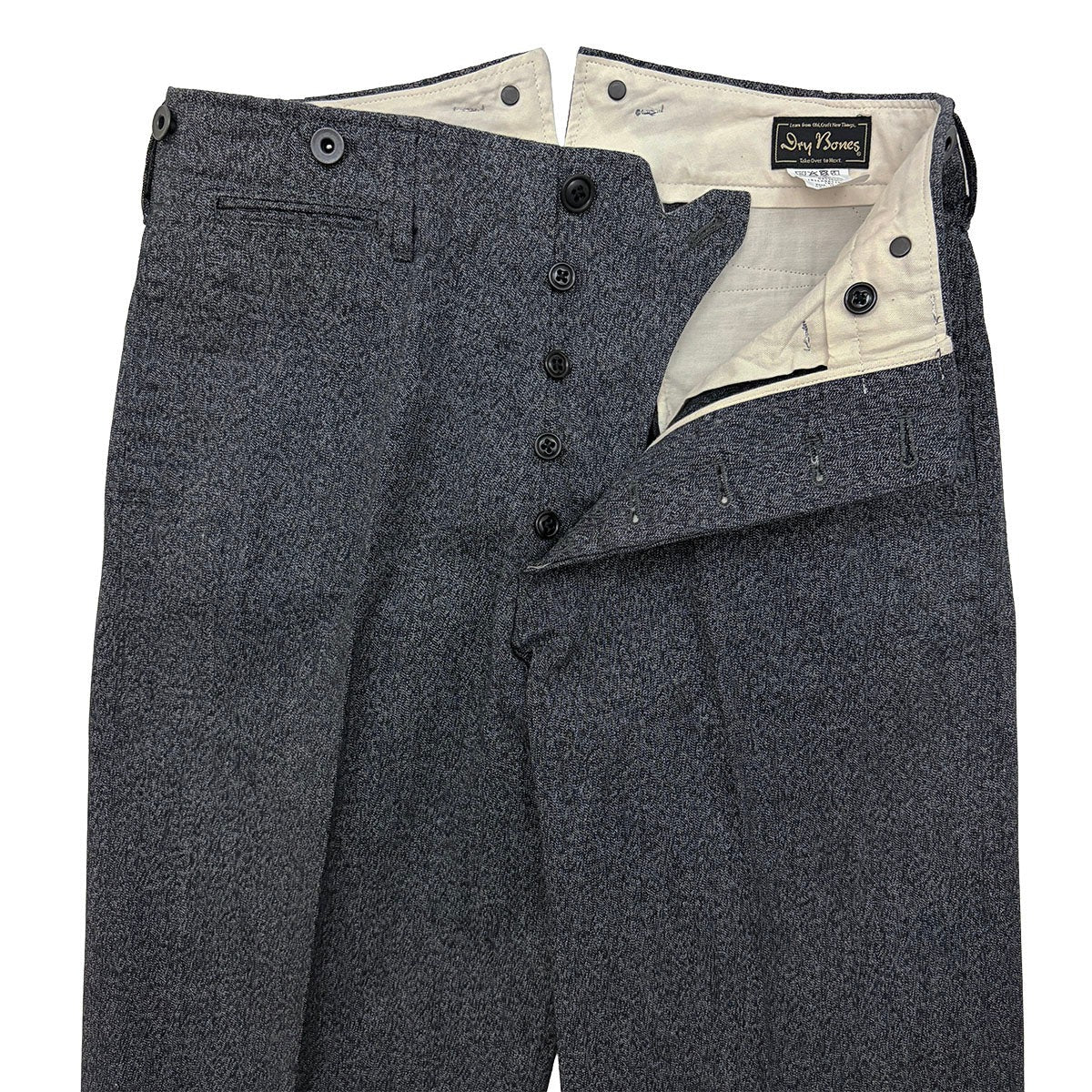 Dry Bones High Back Black Chambray Work Trousers — Black — view 3