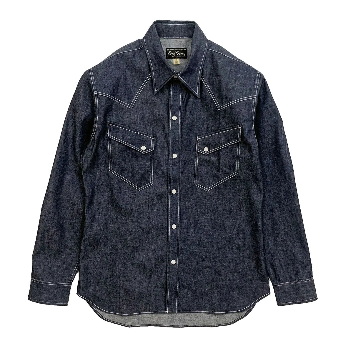 Dry Bones 6.5oz Denim Weatern Shirt — Indigo — front view