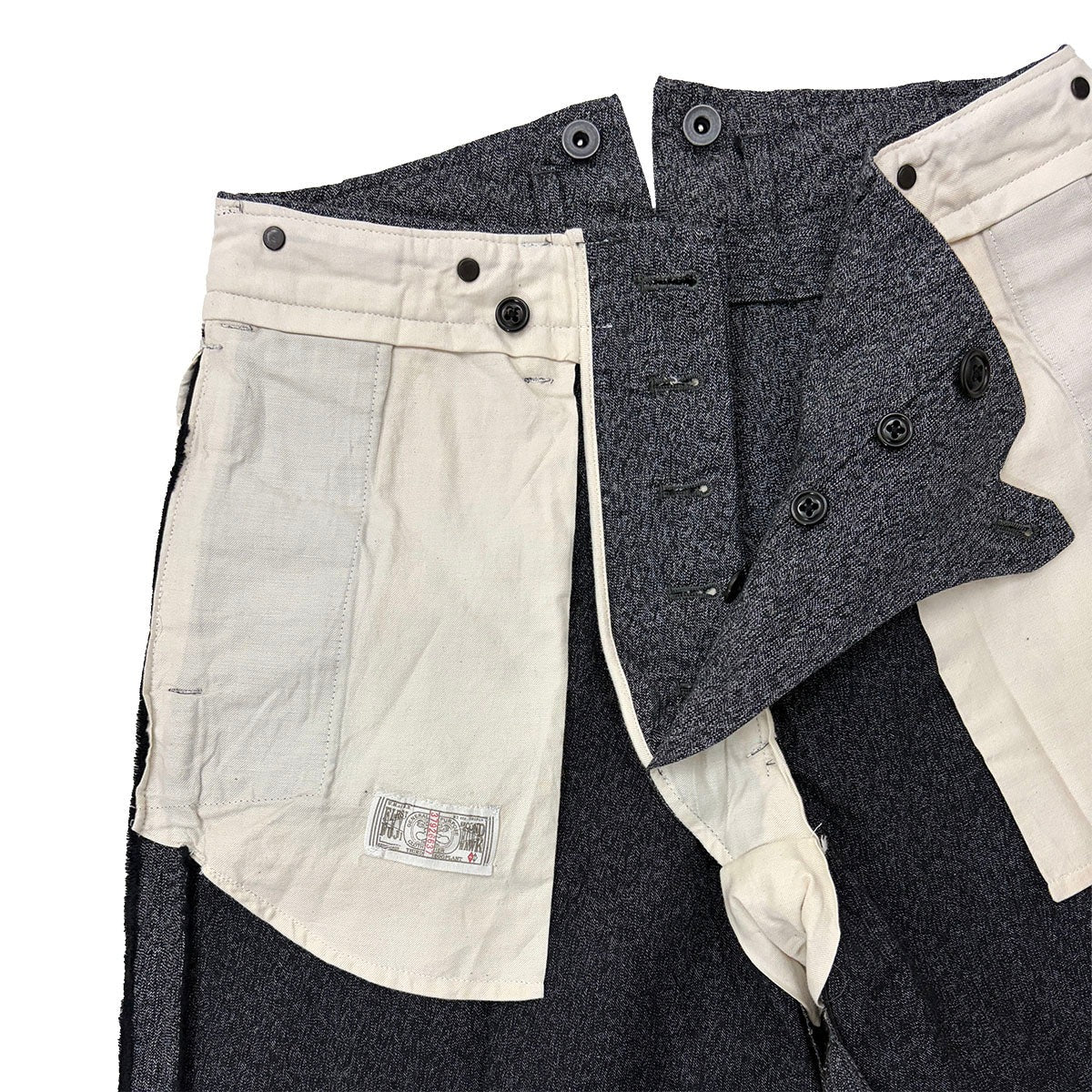 Dry Bones High Back Black Chambray Work Trousers — Black — view 5