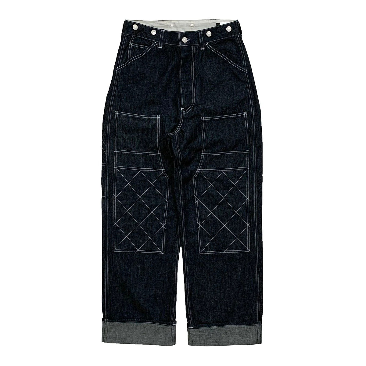 Dry Bones Double Knee Painter Pants — Indigo — front view
