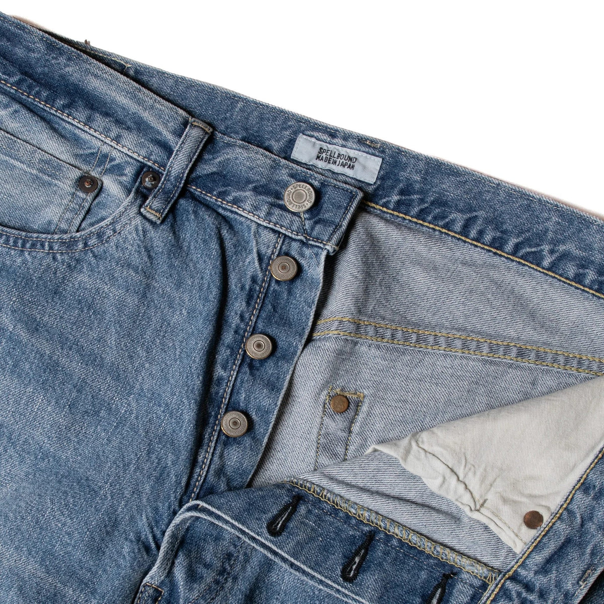 Spellbound 40-701C-U 5POCKET Selvage Regular Straight Jeans — Light Used Indigo — view 3