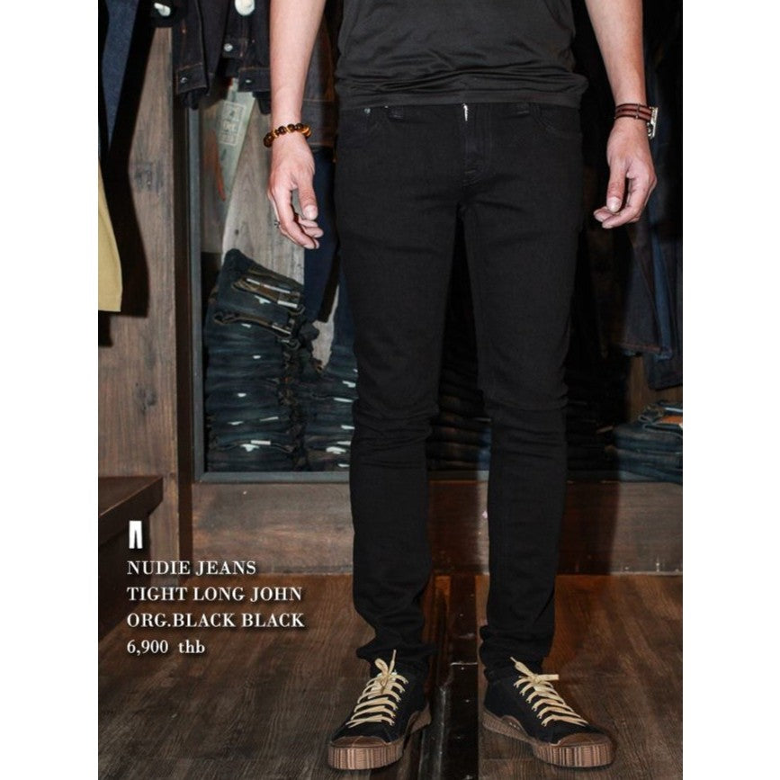 Nudie Jeans Tightlongjohn — Organic Blackinblack — front view