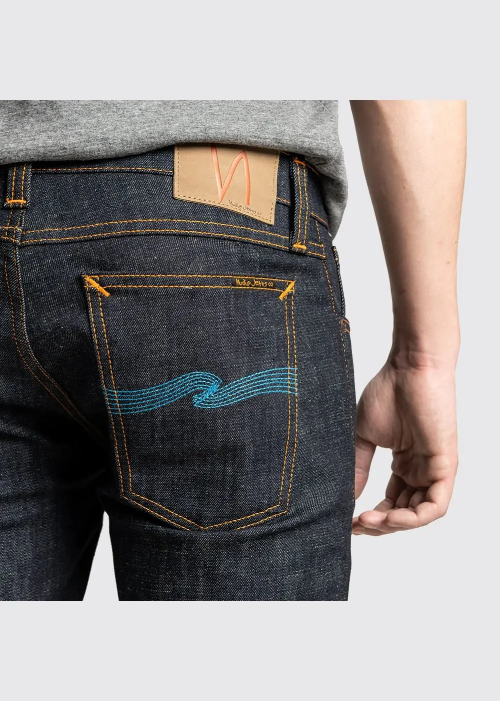 Nudie Jeans Tight Long John — Org Dry Twill Blue — view 2