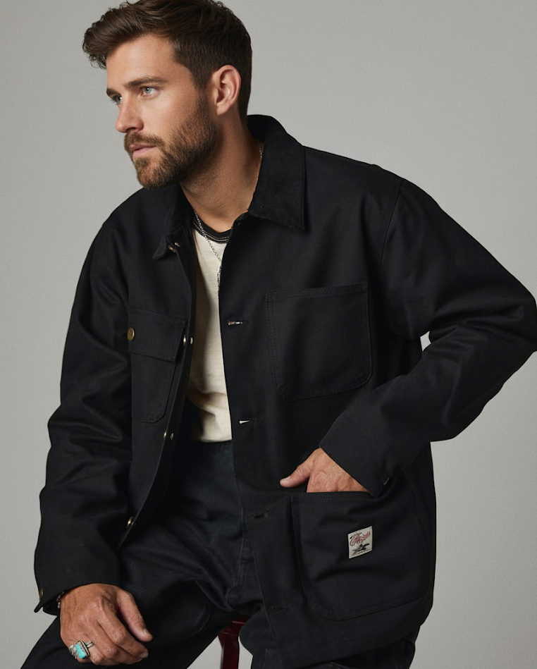 Telluride Wanderer Chore Coat — Black — view 2